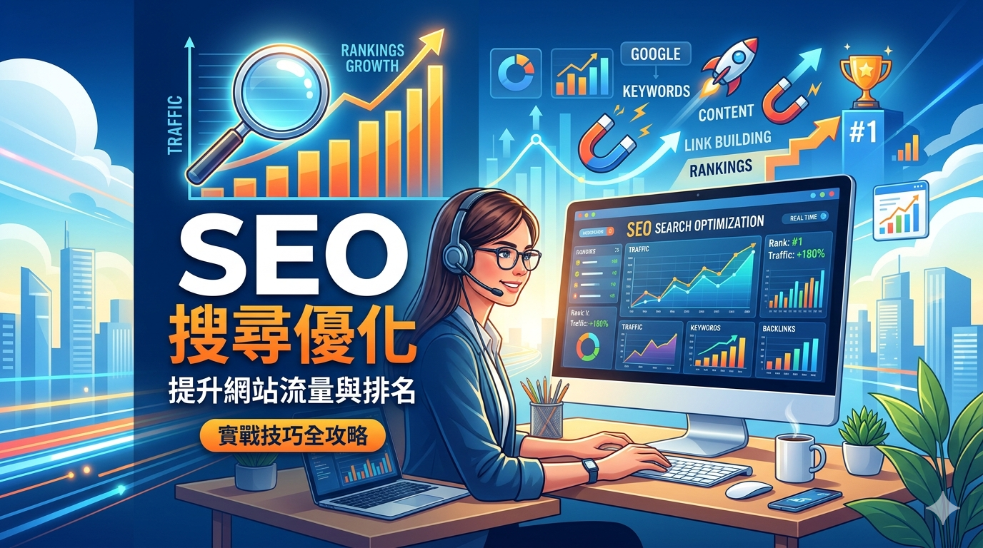 提供新竹 SEO 搜尋優化服務，協助企業進行網站架構調整、關鍵字布局、內容優化與在地搜尋曝光，提升 Google 排名與詢問機會。