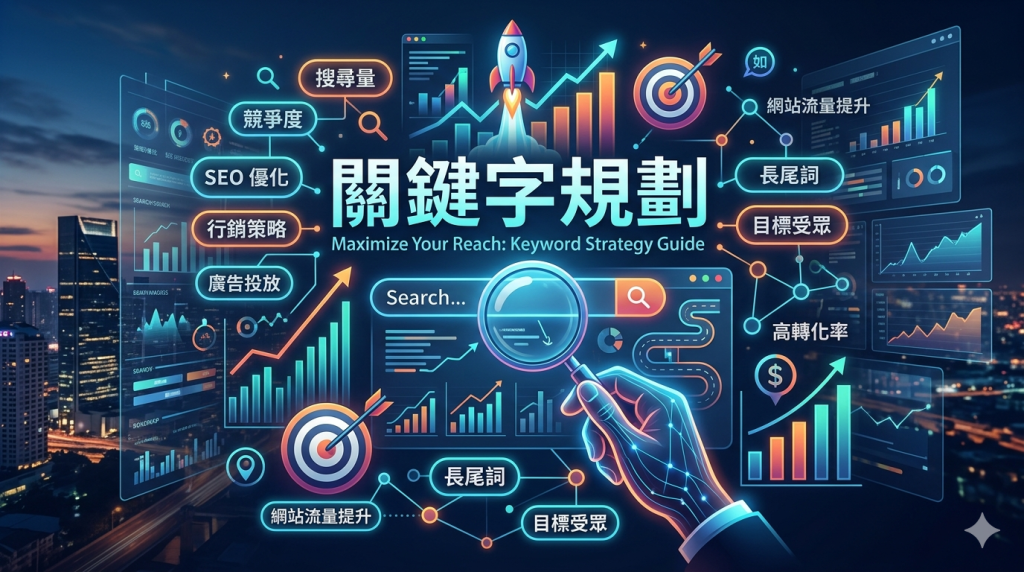 提供新竹關鍵字規劃服務，協助企業分析目標客群搜尋習慣、布局核心關鍵字與長尾關鍵字，提升網站曝光、流量品質與 SEO 效果。