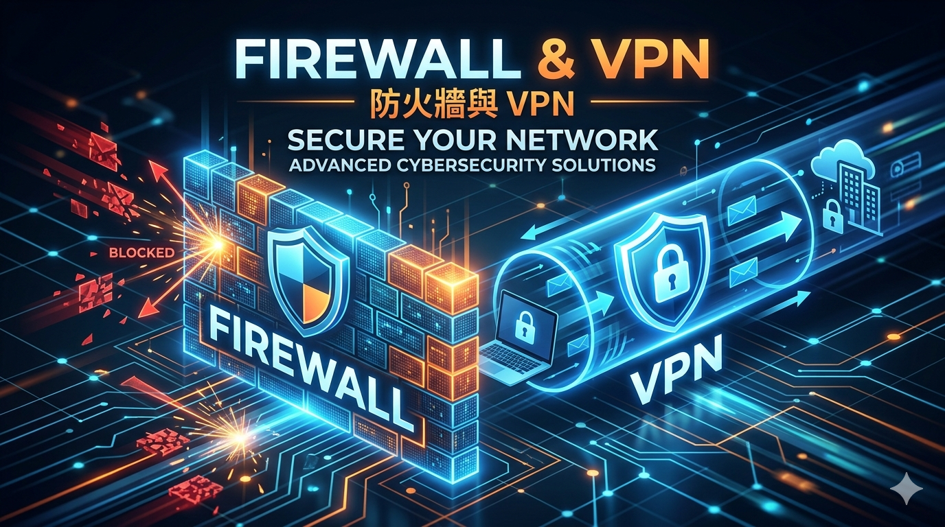 楊氏資訊提供新竹防火牆與 VPN 建置服務，包含企業資安防護、遠端辦公連線、分點互連、防火牆規則設定、權限管理與網路安全規劃，協助企業打造穩定、安全且易管理的連線環境。