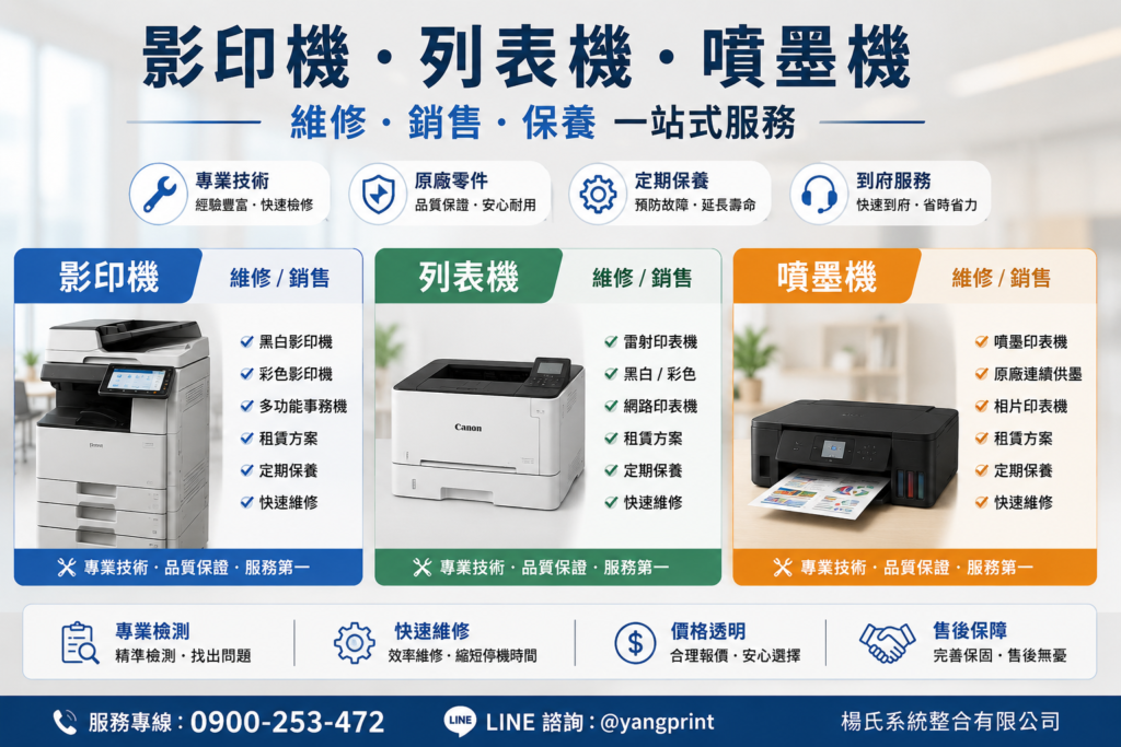 新竹影印機租賃、竹北影印機出租、影印機租借、新竹彩色影印機、企業影印機租賃、辦公室影印機、新竹事務機租賃、頭份影印機、竹南影印機、楊氏系統整合、影印機維護、新竹影印機推薦
